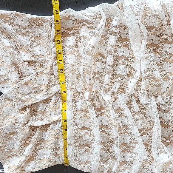 Lulus White Lace Ruched Mini dress - Picture 10 of 11